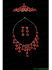 Dazzling Rhinestone Ladies' Crown and Necklace