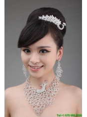 Dignified Jewelry Set Including Necklace Crown And Earrings In Phoenix Shape