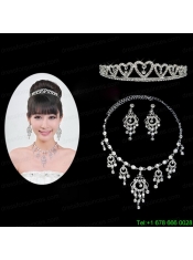 Elegant Alloy With Rhinestone Ladies' Necklace and Tiara