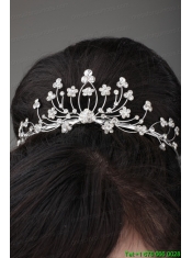 Elegant Rhinestone Wedding Jewelry Set Including Drop Necklace Earrings And Crown