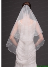 Embroidery Tulle Beautiful Bridal Veils For Wedding