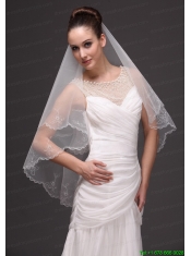Embroidery Tulle Beautiful Bridal Veils For Wedding