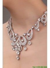 Exquisite Tiara and Necklace in Alloy and Rhinestone