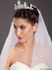 Fashionable Alloy Tiara With Floral Shaped Beading Accents