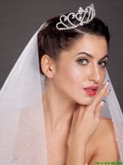 Fashionable Half Moon Shaped Tiara With Rhinestone Accents