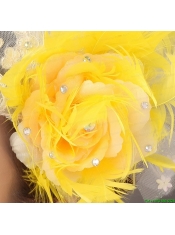 Feather Appliques Yellow Special Occasion Fascinators