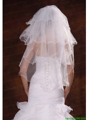 Four-tier Elbow Wedding Veil With Pencil Edge