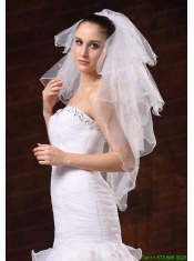 Four-tier Elbow Wedding Veil With Pencil Edge