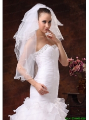 Four-tier Elbow Wedding Veil With Pencil Edge