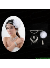 Glamourious Bridal Jewelry Sets with Necklace Earings and Bracelet