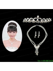 Gorgeous Alloy With Rhinestone Ladies' Necklace and Tiara