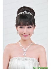 Gorgeous Alloy With Rhinestone Ladies' Necklace and Tiara