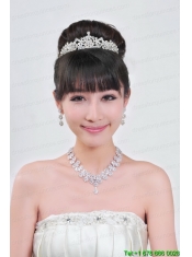 Gorgeous Alloy With Rhinestone Ladies' Necklace and Tiara