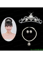 Gorgeous Alloy With Rhinestone Ladies' Necklace and Tiara