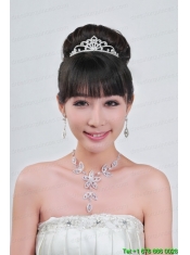Gorgeous Alloy With Rhinestone Ladies' Necklace and Tiara