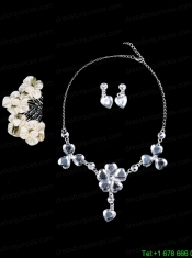 Gorgeous Dazzling Rhinestone Jewelry Set Necklace And Headflower