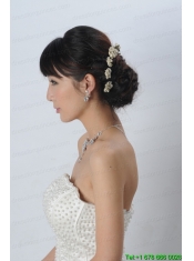 Gorgeous Dazzling Rhinestone Jewelry Set Necklace And Headflower