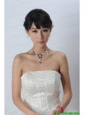 Gorgeous Dazzling Rhinestone Jewelry Set Necklace And Headflower