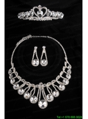 Gorgeous Dazzling Rhinestone Jewelry Set Necklace And Tiara