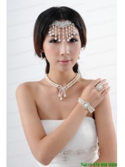 Gorgeous Wedding Jewelry Set Including Necklace Earrings and Ring