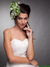 Green Headpieces Hand Made Flowers