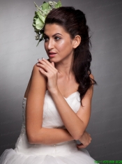 Green Headpieces Hand Made Flowers