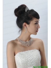 High Quality Rhinestone Bridal Jewelry Set Including Necklace and Tiara