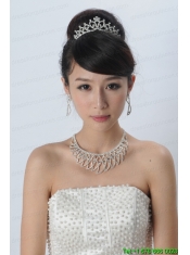 High Quality Rhinestone Bridal Jewelry Set Including Necklace and Tiara