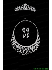 High Quality Rhinestone Bridal Jewelry Set Including Necklace and Tiara