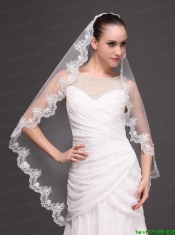 Hot Selling Tulle With Appliques One-tier Wedding Veil