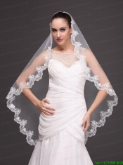 Hot Selling Tulle With Appliques One-tier Wedding Veil