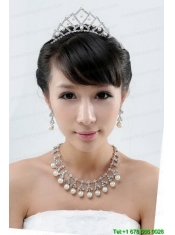 Imitation Pearl Alloy Jewelry Sets Including Necklace and Earings