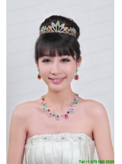 Imitation Pearl Jewelry Set Including Necklace And Tiara