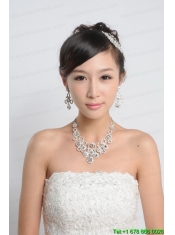 Imitation Pearl Necklace And Earring Set in Silver