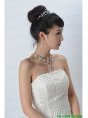 Intensive Flower Dazzling Crystal Jewelry Set Including Necklace And Tiara