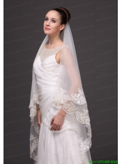 Lace Appliques Tulle Bridal Veils For Wedding
