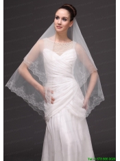Lace Appliques Tulle Fashionable Bridal Veils For Wedding
