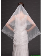 Lace Appliques Tulle Fashionable Bridal Veils For Wedding