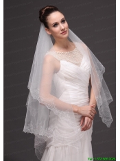 Lace Appliques Tulle Fashionable Bridal Veils For Wedding