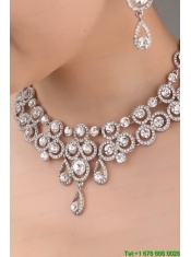 Luxurious Rhinestone and Alloy Dignified Ladies' Tiara and Necklace