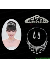 Magnificent Alloy With Rhinestone Ladies' Necklace and Tiara