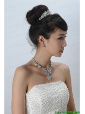 Multi Color Crystal Round Shaped Jewelry Set Including Necklace,Tiara