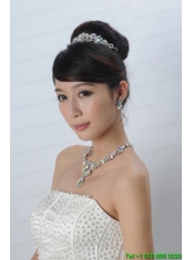 Multi Color Crystal Round Shaped Jewelry Set Including Necklace,Tiara
