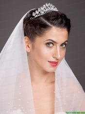 Perfect Arched Alloy Tiara With Beading Embellishes