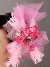 Pink Tulle Feather Gorgeous Special Occasion Fascinators