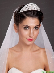 Popular Fan-Shaped Alloy Tiara With Rhinestone Decorates