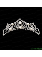 Popular Tiara With Rhinestone and Imitation Pearl Accents
