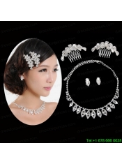 Red Alloy and Imitation Jewelry Set Including Necklace And Earrings