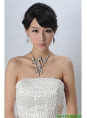Round shaped Rotary Crystal Jewelry Set Including Necklace And Headpiece