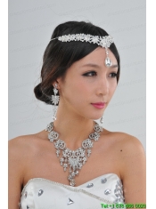 Shining Rhinestones Alloy Necklace And Earrings Jewelry Set